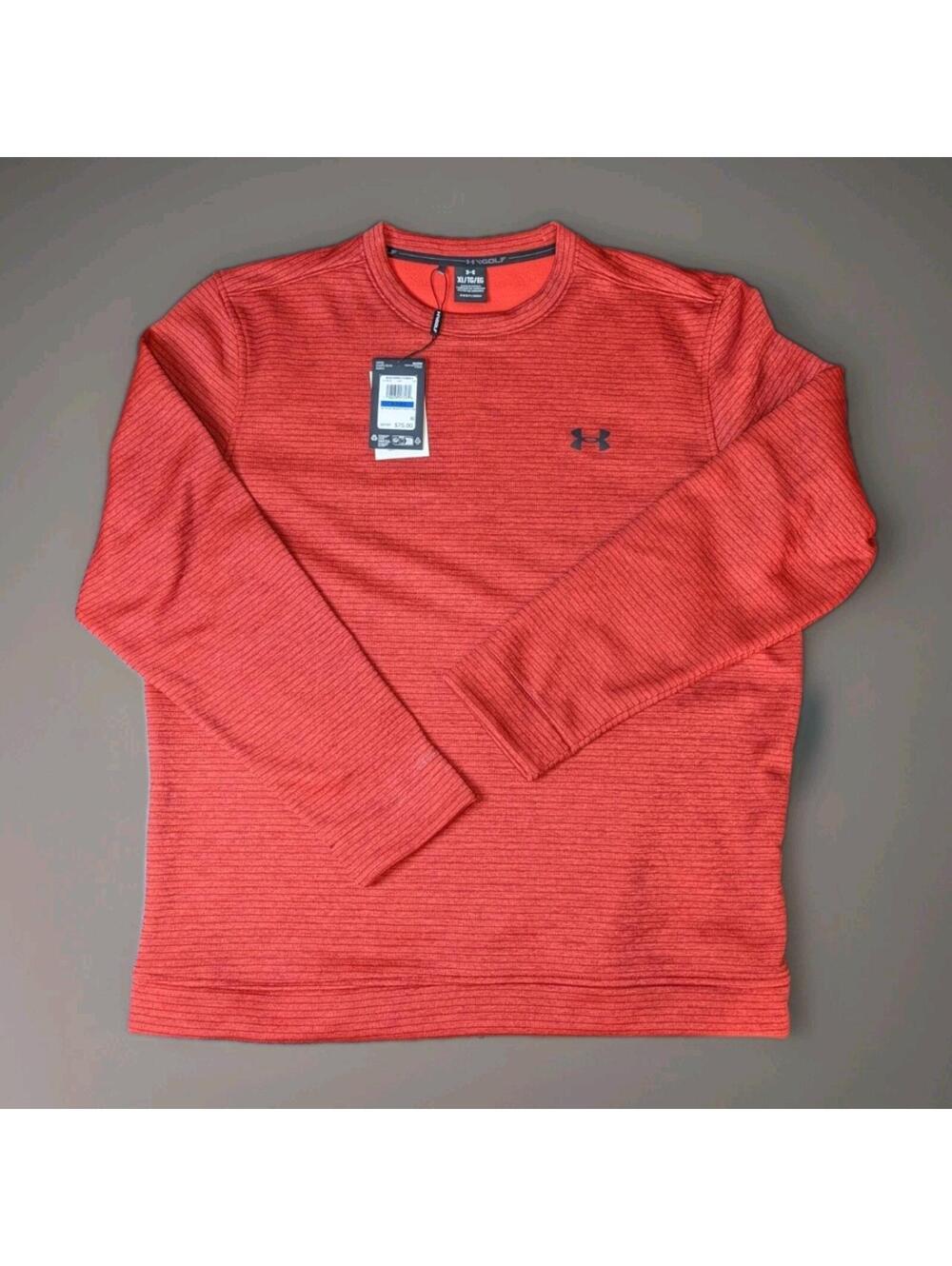 Under Armour Golf Storm Red Pullover Fleece Sweater Men's XL